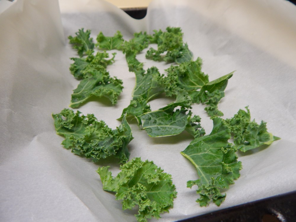 Kale Chips in Tray